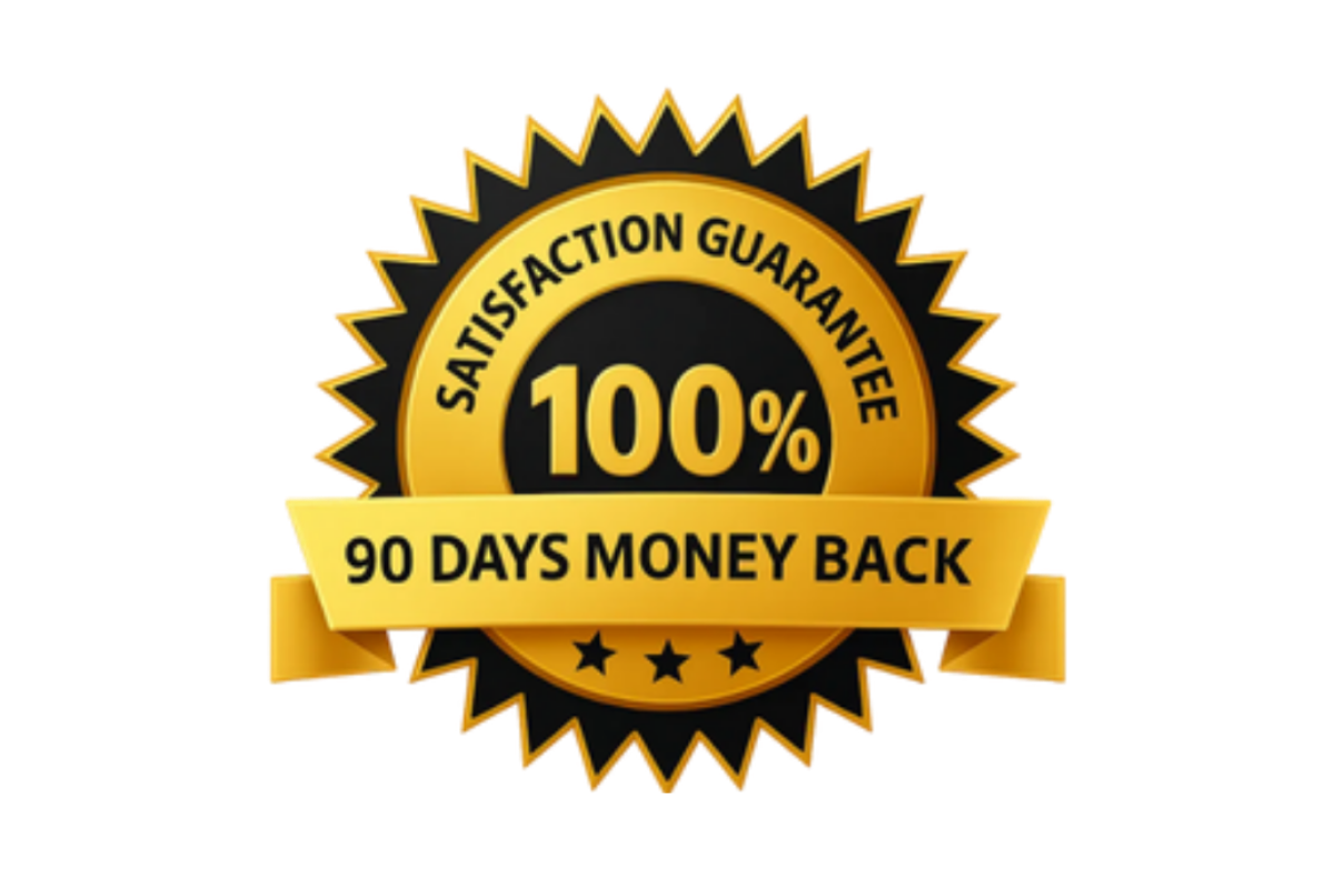 90-day money-back guarantee badge